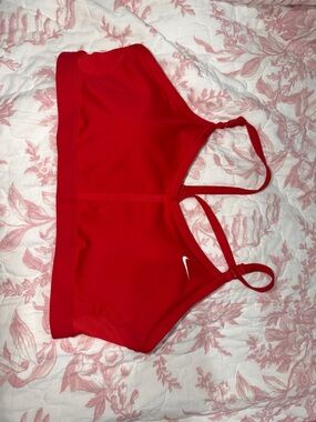 Nike Red Strappy Sports Bra with Swoosh